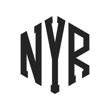 NYR Logo Tasarımı. Altıgen şekilli İlk Harf NYR Monogram Logosu