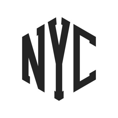New York Logo Tasarımı. Altıgen şekilli İlk Harf NYC Monogram Logosu