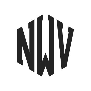 NWV Logo Tasarımı. Baş Harf NWV Monogram Logosu Hexagon şekli ile