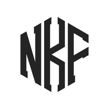 NKF Logo Tasarımı. İlk Harf NKF Monogram Logosu Hexagon şekli ile