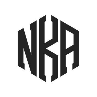 NKA Logo Design. Initial Letter NKA Monogram Logo using Hexagon shape clipart
