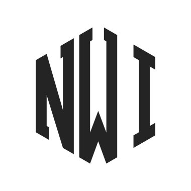 NWI Logo Tasarımı. Altıgen şekilli ilk Harf NWI Monogram Logosu