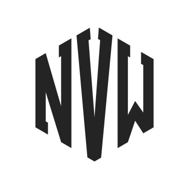 NVW Logo Design. Initial Letter NVW Monogram Logo using Hexagon shape clipart