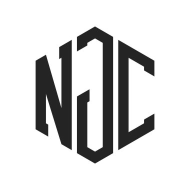 NJC Logo Tasarımı. Altıgen şekilli ilk Harf NJC Monogram Logosu
