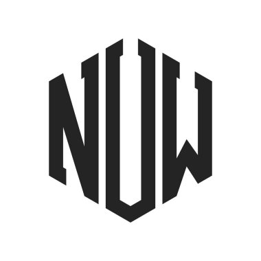NUW Logo Tasarımı. Altıgen şekilli ilk Harf NUW Monogram Logosu