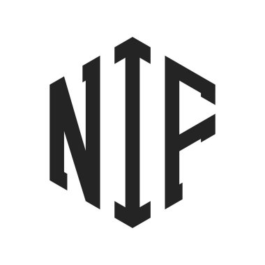 NIF Logo Design. Initial Letter NIF Monogram Logo using Hexagon shape clipart