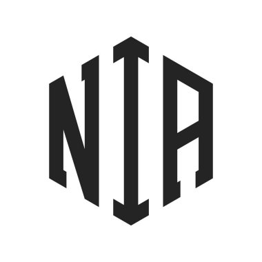 NIA Logo Design. Initial Letter NIA Monogram Logo using Hexagon shape clipart