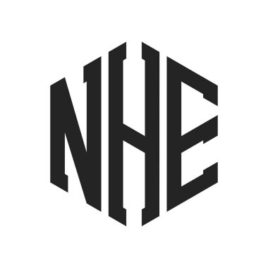 NHE Logo Tasarımı. Altıgen şekilli ilk harf NHE Monogram logosu