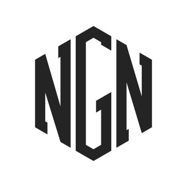 NGN Logo Tasarımı. Altıgen şekilli ilk Harf NGN Monogram Logosu