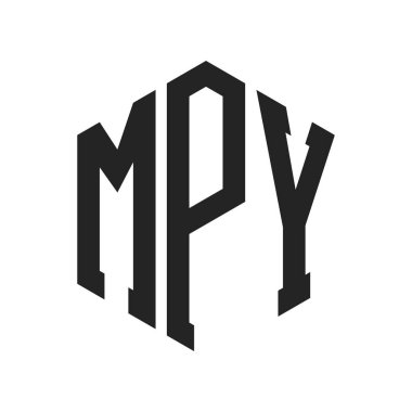 MPY Logo Design. Initial Letter MPY Monogram Logo using Hexagon shape clipart