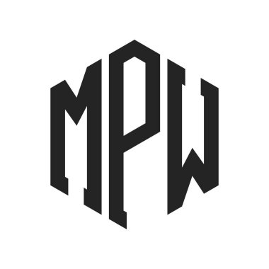 MPW Logo Tasarımı. Altıgen şekilli MPW İlk Harf Monogram Logosu