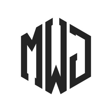 MWJ Logo Tasarımı. Altıgen şekilli ilk Harf MWJ Monogram Logosu