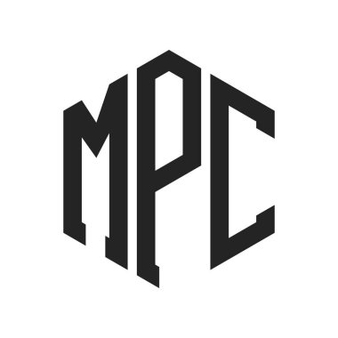 MPC Logo Tasarımı. İlk Harf MPC Monogram Logosu Hexagon şekli ile