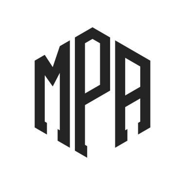 MPA Logo Tasarımı. İlk Harf MPA Monogram Logosu Altıgen şekli ile