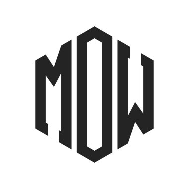 MOW Logo Tasarımı. Altıgen şekilli İlk Harf MOW Monogram Logosu