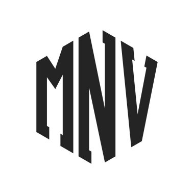 MNV Logo Tasarımı. Altıgen şekilli ilk Harf MNV Monogram Logosu