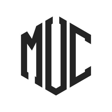MUC Logo Tasarımı. Altıgen şekilli İlk Harf MUC Monogram Logosu