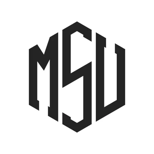 stock vector MSU Logo Design. Initial Letter MSU Monogram Logo using Hexagon shape