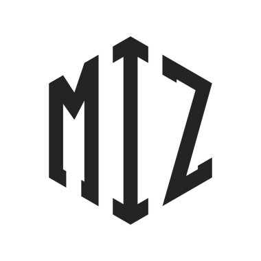 MIZ Logo Design. Initial Letter MIZ Monogram Logo using Hexagon shape clipart