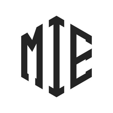 MIE Logo Tasarımı. Altıgen şekil kullanan MIE Baş Harfi Monogram Logosu