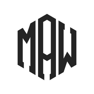 MAW Logo Design. Initial Letter MAW Monogram Logo using Hexagon shape clipart