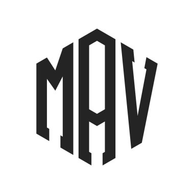 MAV Logo Design. Initial Letter MAV Monogram Logo using Hexagon shape clipart