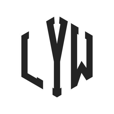 LYW Logo Tasarımı. Altıgen şekilli ilk Harf LYW Monogram Logosu