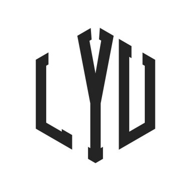 Lyu Logo Tasarımı. Altıgen şekilli ilk Harf LYU Monogram Logosu