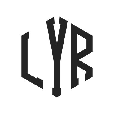 LYR Logo Tasarımı. Altıgen şekilli ilk Harf LYR Monogram Logosu