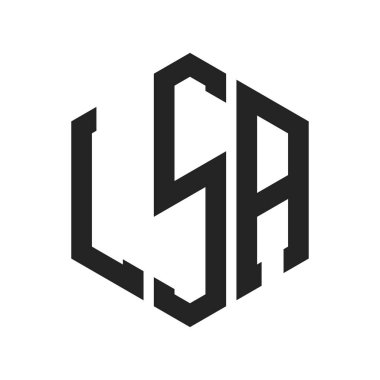 LSA Logo Design. Initial Letter LSA Monogram Logo using Hexagon shape clipart