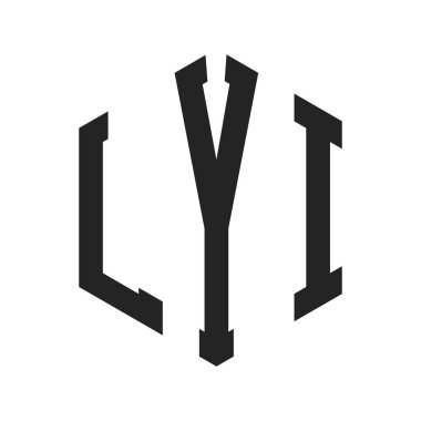 LYI Logo Tasarımı. Altıgen şekilli ilk Harf LYI Monogram Logosu