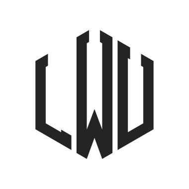 LWU Logo Tasarımı. Altıgen şekilli ilk Harf LWU Monogram Logosu