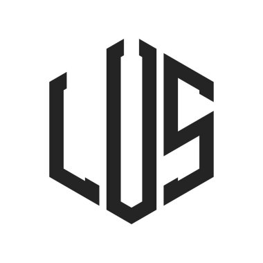 LUS Logo Design. Initial Letter LUS Monogram Logo using Hexagon shape clipart