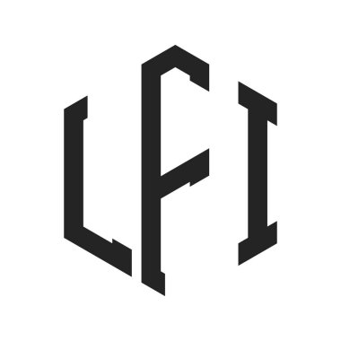 LFI Logo Tasarımı. Altıgen şekilli ilk Harf LFI Monogram Logosu