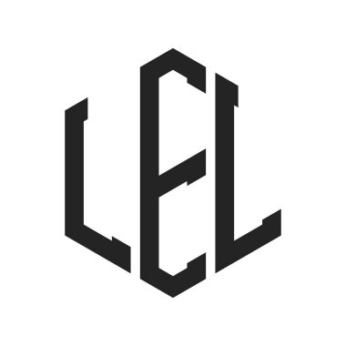 LEL Logo Tasarımı. Altıgen şekil kullanan İlk Harf LEL Monogram Logosu