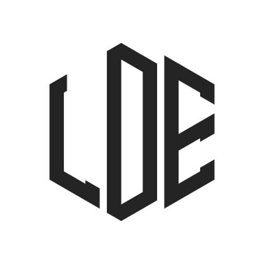LDE Logo Design. Initial Letter LDE Monogram Logo using Hexagon shape clipart