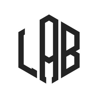 Labaratuar logosu tasarımı. Altıgen şekilli ilk harf LAB Monogram logosu