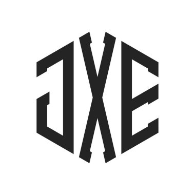 JXE Logo Tasarımı. Altıgen şekilli ilk Harf JXE Monogram Logosu