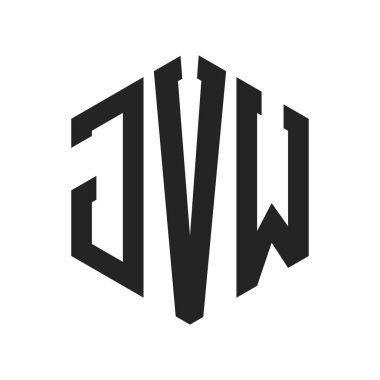 JVW Logo Tasarımı. Altıgen şekilli ilk Harf JVW Monogram Logosu