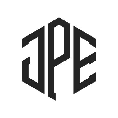 JPE Logo Design. Initial Letter JPE Monogram Logo using Hexagon shape clipart