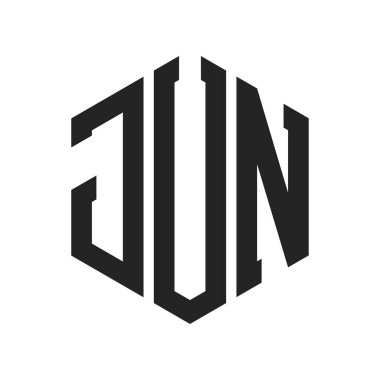 JUN Logo Tasarımı. Altıgen şekilli ilk Harf JUN Monogram Logosu