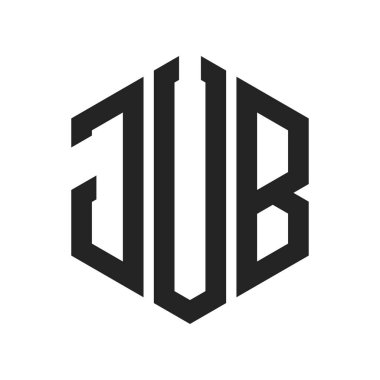 JUB Logo Design. Initial Letter JUB Monogram Logo using Hexagon shape clipart