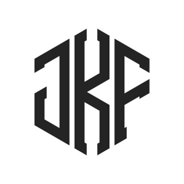 JKF Logo Tasarımı. İlk Harf JKF Monogram Logosu Hexagon şekli ile