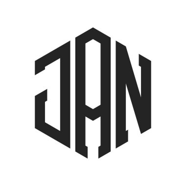 JAN Logo Tasarımı. Altıgen şekil kullanan ilk Harf JAN Monogram Logosu