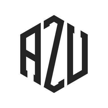 AZU Logo Tasarımı. Altıgen şekil kullanan ilk Harf AZU Monogram Logosu