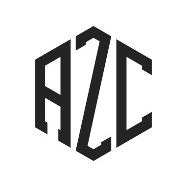 AZC Logo Design. Initial Letter AZC Monogram Logo using Hexagon shape clipart