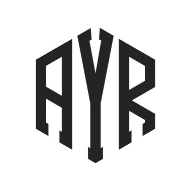 AYR Logo Tasarımı. Altıgen şekilli ilk Harf AYR Monogram Logosu