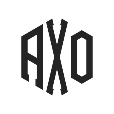 AXO Logo Tasarımı. Altıgen şekil kullanan İlk Harf AXO Monogram Logosu