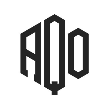 AQO Logo Tasarımı. Altıgen şekilli ilk Harf AQO Monogram Logosu