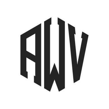 AWV Logo Tasarımı. İlk Harf AWV Monogram Logosu Hexagon şekli ile